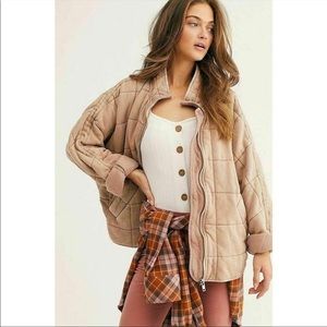 Free People Dolman Quilted Jacket in Champagne